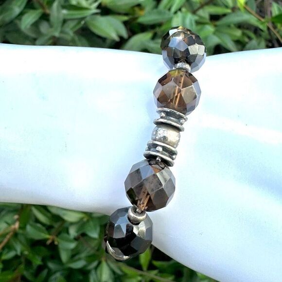 Vintage Silpada Smokey Quartz Sterling silver Bracelet - Picture 2 of 11